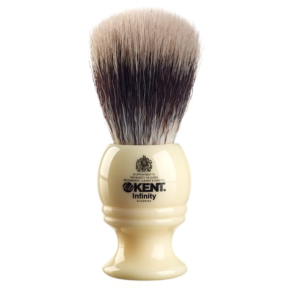 Kent INF Infinity Ultra-Soft Silvertex Bristles Shaving Brush Synthetic Bristles