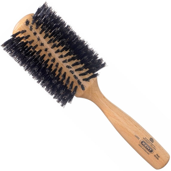 Kent LBR3 Finest Hair Brushes for Women Blow Dry Brush Made of Beechwood - Spiral Radial Boar Bristle Hairbrush for Long and Thick Hair - Royal Salon Style Straightening Pure Wood Brush from Kent