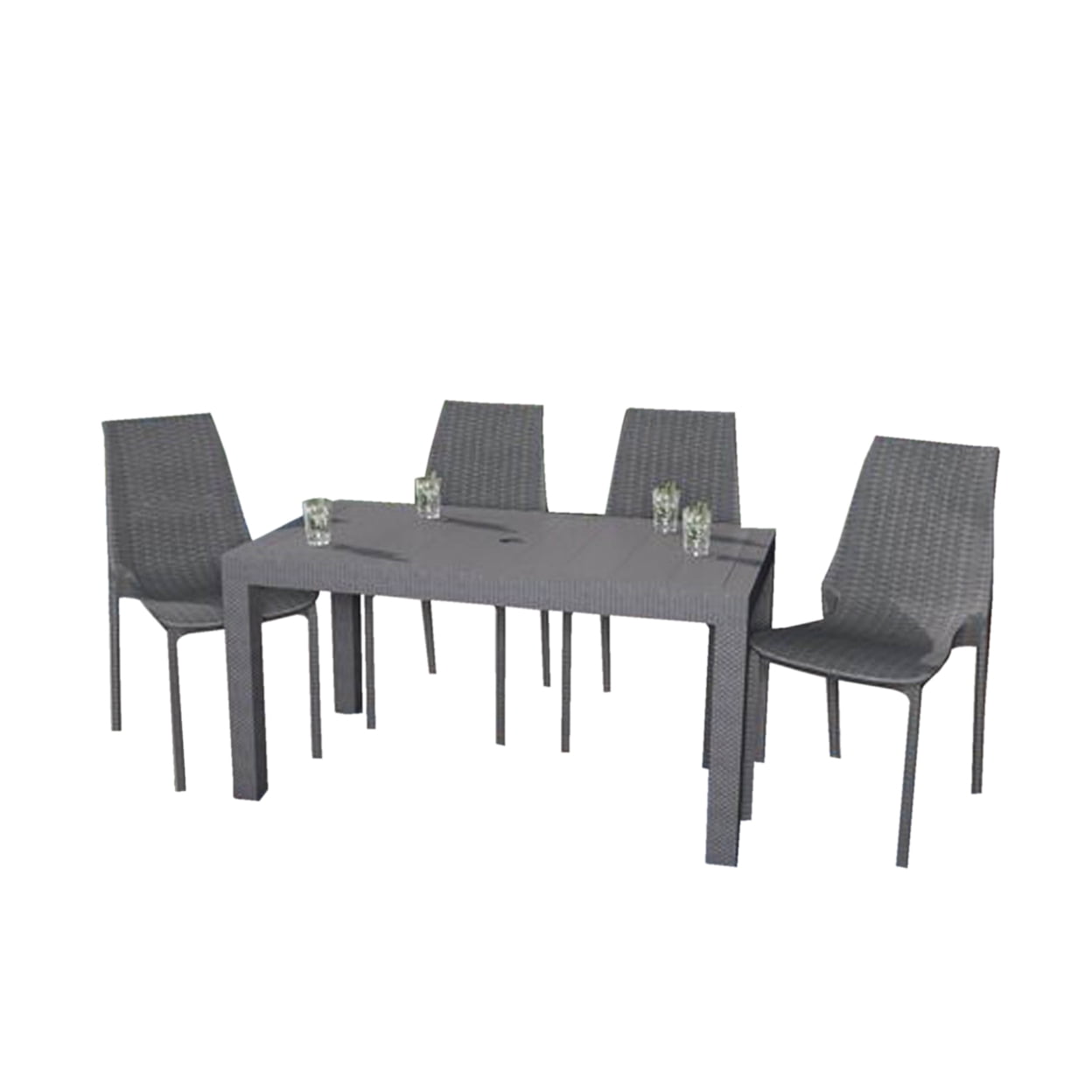 Kent Outdoor Dining Chair, Set of 4 Grey