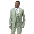 thumbnail image 1 of Kent & Park Moss Green Regular Fit Two Button 3 Piece Suit, 1 of 1