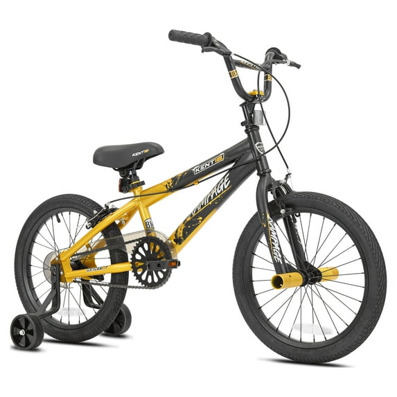 Kent Rampage BMX Child Bicycle, 18" Wheels, Kids Ages 6-12 Years, Gold and Black
