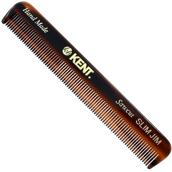 Kent Slim Jim Handmade All Fine Tooth Pocket Comb for Men, Hair Comb Straightener for Everyday Grooming Styling Hair, Mustache and Beard, Use Dry or with Balms, Saw Cut Hand Polished, Made in England