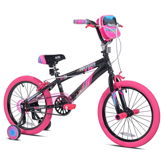 Kent Sparkles Bicycle, 18" Wheels, Child Ages 6+, Black and Pink