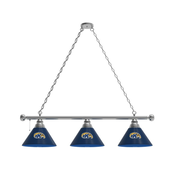 Kent State University 3 Shade Billiard Light with Chrome FIxture