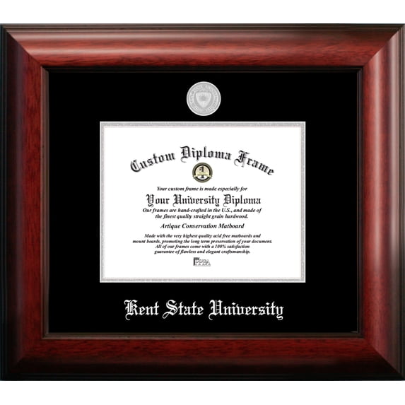 Kent State University 9w x 7h Silver Embossed Diploma Frame