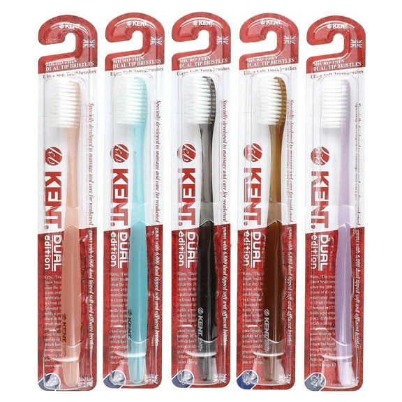 Kent Ultra Soft Toothbrushes, Dual Edition, 5 Toothbrushes