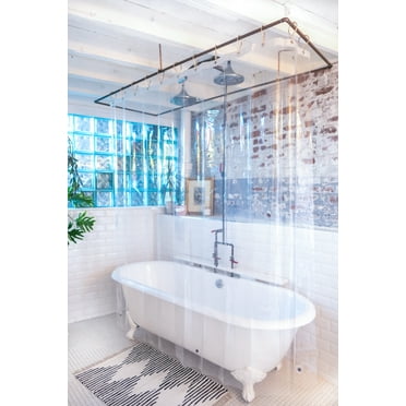 Kent & West - USA Made PEVA Shower Curtain Liner | PVC Free | Mold & Mildew Resistant | Clear & Durable | Metal Grommets | 9 Gauge | Bottom Magnets | 72"W x 72"H