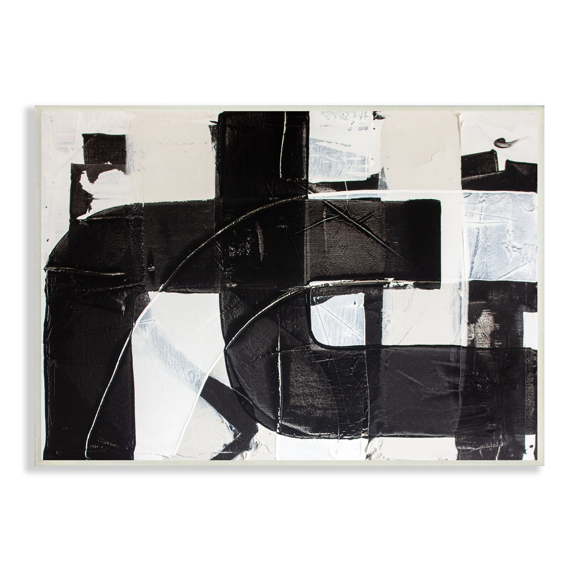 Kent Young Strom Geometric Black White Abstract Industrial Shapes 19 in x 13 in Framed Painting Art Prints, by Stupell Home Décor