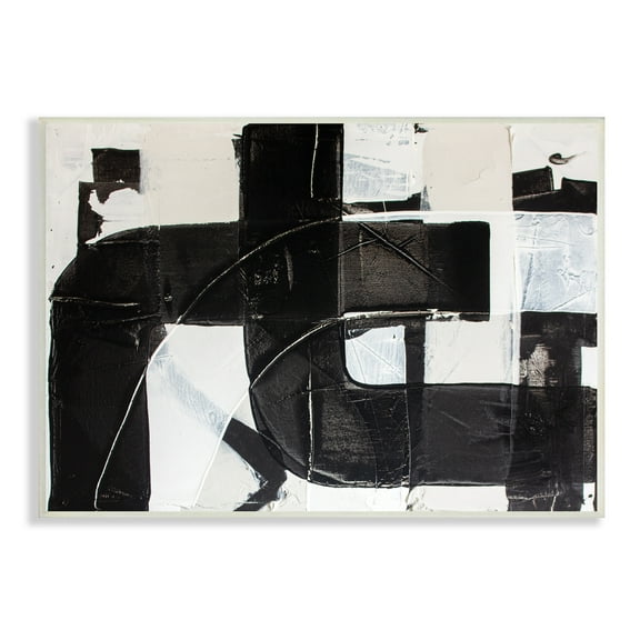 Kent Youngstrom Geometric Black White Abstract Industrial Shapes 15 in x 10 in Framed Painting Canvas Art Print, by Stupell Home Décor