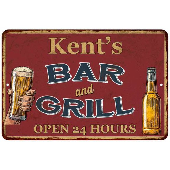 Kent's Red Bar and Grill Rustic Sign Decor 8x12 108120045133
