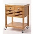 thumbnail image 1 of Kenta Bamboo Kitchen Cart with Stainless Steel Top - Natural, 1 of 1