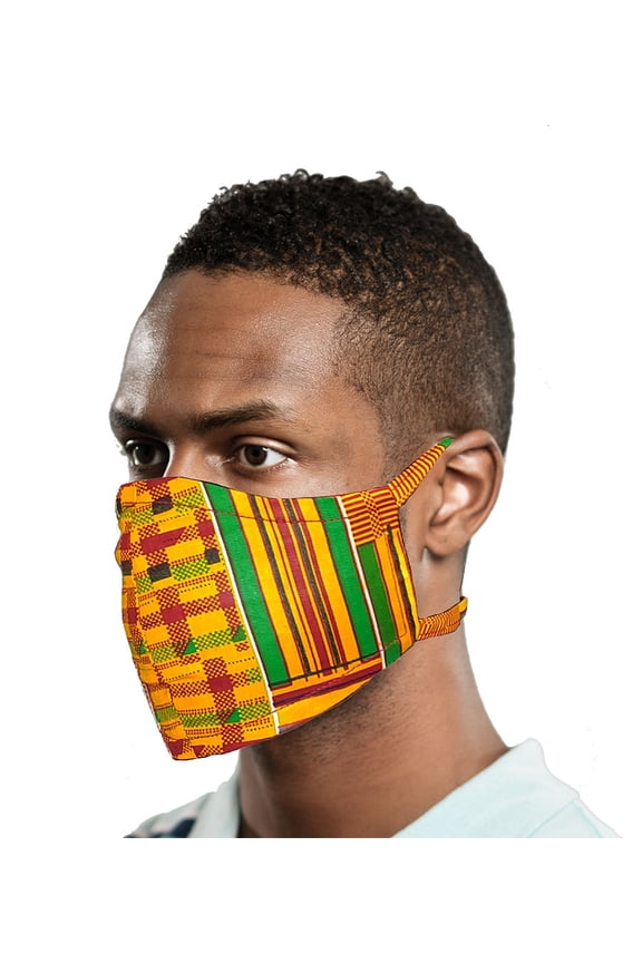 Kente African Print Adjustable, Reusable, Reversible, Face Mask Cover