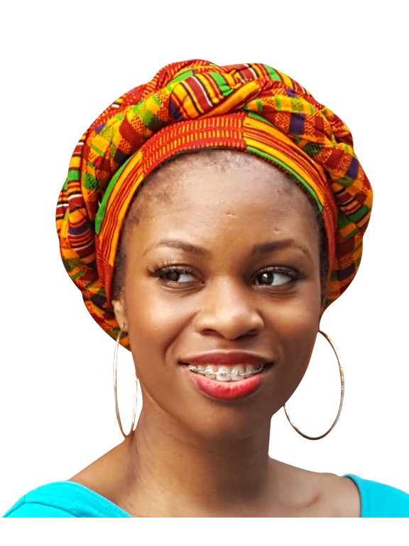 Kente African Print Ankara Modu Hat Pre-tied Head wrap