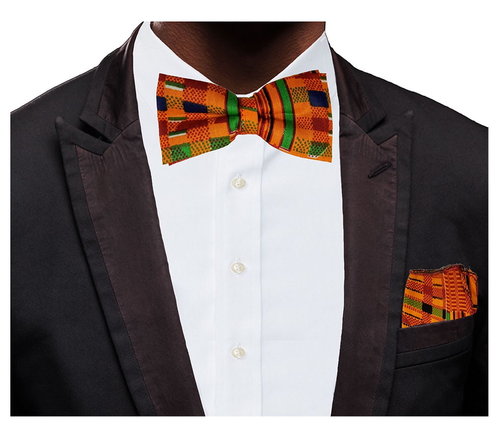 kente bow tie and hanky sets