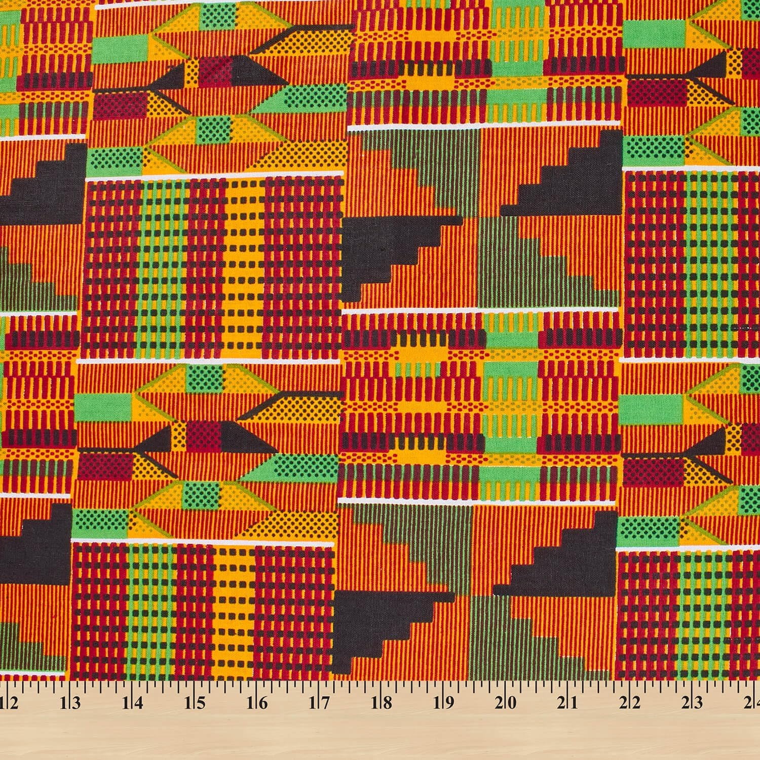 Kente African Print Fabric Cotton Print 44'' Wide Sold By The Yard