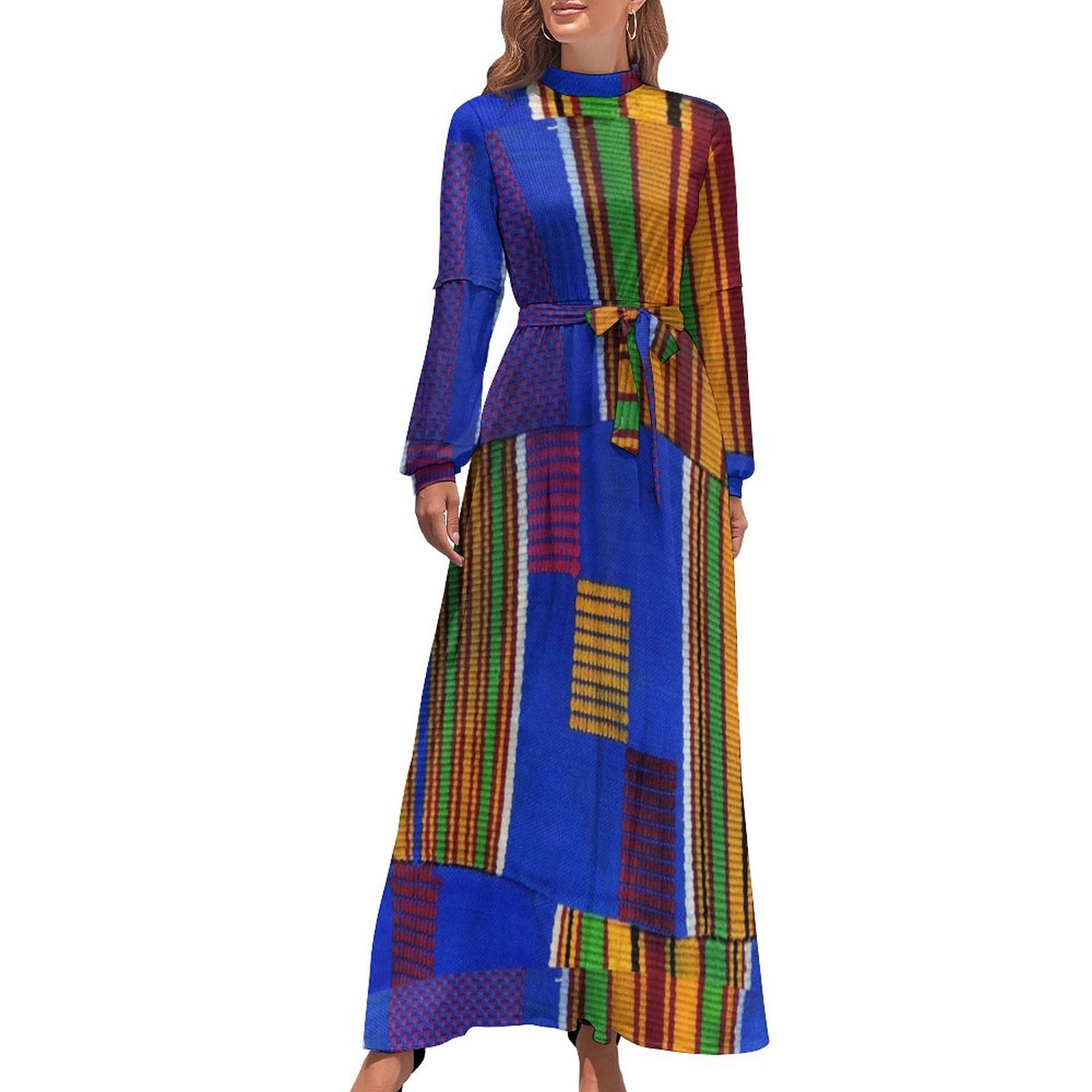 West Cloth Kente Cloth Ghana West African Print Long Dress