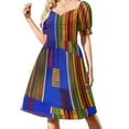 thumbnail image 1 of Kente Cloth Ghana West African Print Sleeveless Dress Women dresses summer Woman clothes, 1 of 6