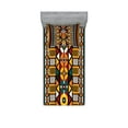 thumbnail image 1 of Kente Pattern Fitted Sheet & Pillow Sham Set, Vertical Borders Inspired by Timeless Cultures Geometrical Design, Decorative Printed 4 Piece Bedding Decor Set, Twinxl, Multicolor, by Ambesonne, 1 of 3