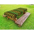 thumbnail image 1 of Kente Pattern Outdoor Tablecloth, Tribal Kenya Nigeria Design with Lively Cultural Colors Abstract Traditional, Decorative Washable Fabric Picnic Table Cloth, 58 X 84 Inches,Multicolor, by Ambesonne, 1 of 2