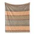 thumbnail image 1 of Kente Pattern Soft Flannel Fleece Blanket, Stripes Zig Zag Dots Design with Geometric Borders Native Traditional Design, Cozy Plush for Indoor and Outdoor Use, 60" x 80", Multicolor, by Ambesonne, 1 of 6
