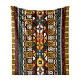 thumbnail image 1 of Kente Pattern Soft Flannel Fleece Throw Blanket, Vertical Borders Inspired by Timeless Cultures Geometrical Design, Cozy Plush for Indoor and Outdoor Use, 50" x 70", Multicolor, by Ambesonne, 1 of 5