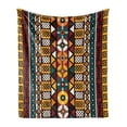 thumbnail image 1 of Kente Pattern Soft Flannel Fleece Throw Blanket, Vertical Borders Inspired by Timeless Cultures Geometrical Design, Cozy Plush for Indoor and Outdoor Use, 60" x 80", Multicolor, by Ambesonne, 1 of 5