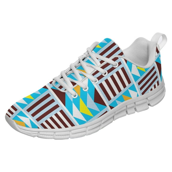 Kente Shoes for Men Women Running Shoes Lightweight Walking Sneakers Mesh Athletic Sport Shoes White Size 8.5