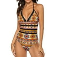 thumbnail image 1 of Kente Tribal African Swimsuit Retro Print OnePiece Swimwear Push Up Swimsuits Vintage Holiday Pool Bathing Suit, 1 of 5