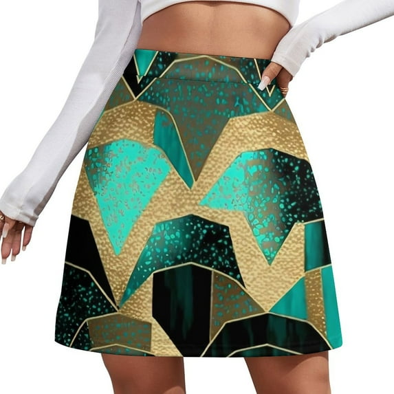 Kente Vintage Geometric Skirt Retro Rasta Colors Aesthetic Casual Skirts Ladies Vintage Mi