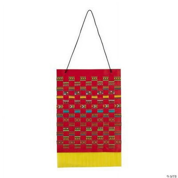 Kente Weaving Mat Sign Craft Kit - Makes 12, Birthday, Craft Kits, 12 Pcs