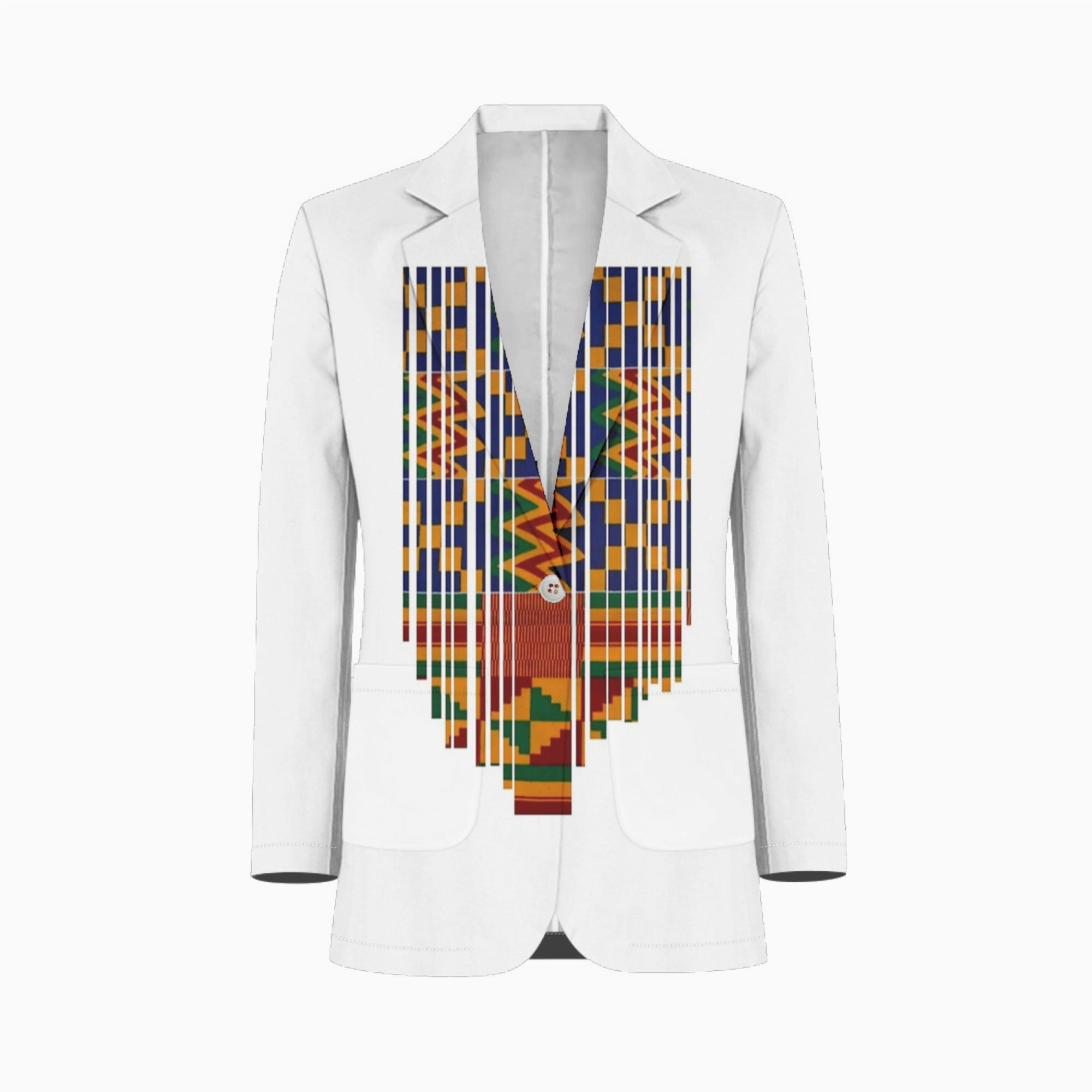 African Kente Pattern Print Men Long Robe