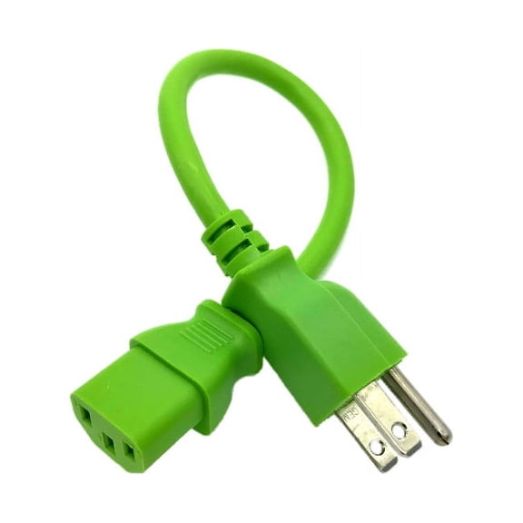 Kentek 1 FT Green Computer Power Supply AC Cord Cable Wire for HP DELL ACER Desktop PC System