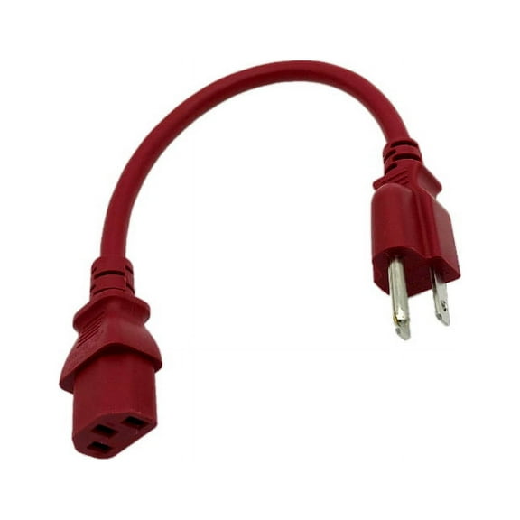 Kentek 1 FT Red 3 Prong Universal AC Power Cable Cord for PC Computer Monitor Printer TV