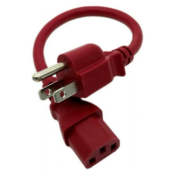 Kentek 1 FT Red Computer Power Supply AC Cord Cable Wire for IBM LENOVO Desktop PC System
