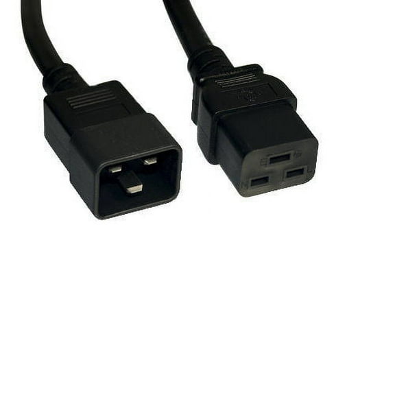 Kentek 1 Feet 3 Prong AC Power Cord IEC320 C19 to C20 Extension Cable 14 AWG 15A 250V Heavy Duty Black for Servers/Routers/Network Switches/Blade Server Enclosures