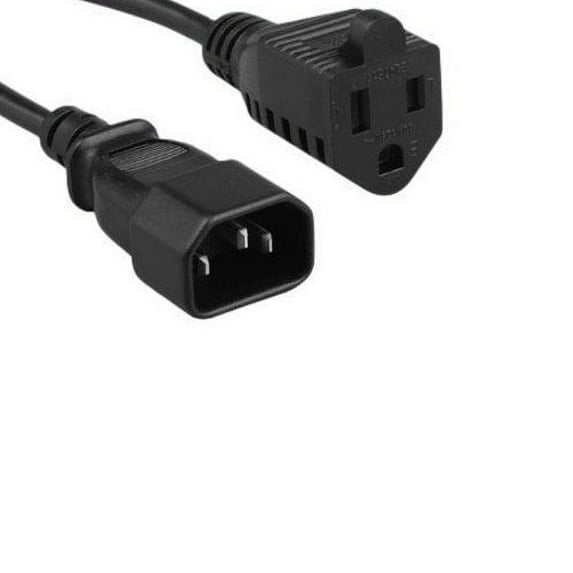 Kentek 1 Feet FT AC Power Adapter / Extension Cable Cord NEMA5-15R/ IEC320 C14 18 AWG 10A 125V for PDU, UPS