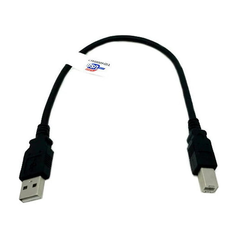 Kentek 1 Feet FT USB Cable Cord For HP DESKJET 2547 2548 2549 6120 6127  D2663 F4253 F4240 450 Printer Black 