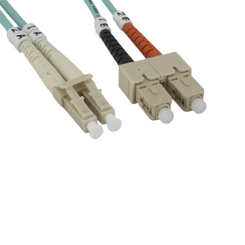 Kentek 1 Meter 1M Fiber optic cable LC to SC LC/SC 10GB OM3 2.0mm OD multi-mode duplex 50/125 aqua fiber patch cord ethernet