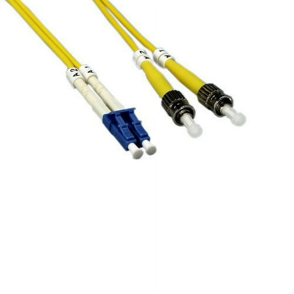 Kentek 1 Meter 1M Fiber optic cable LC to ST LC/ST single-mode duplex 9/125 2.0mm OD standard zipcore patch cord