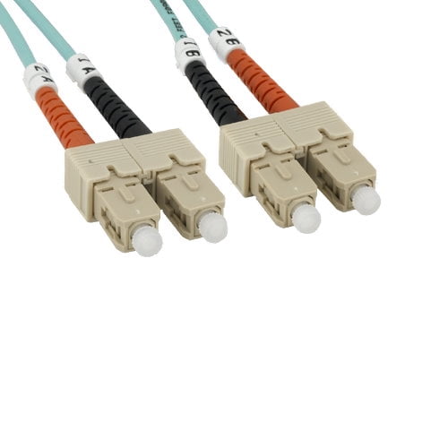 Kentek 1 Meter 1M Fiber optic cable SC to SC SC/SC 10GB OM3 2.0mm OD multi-mode duplex 50/125 aqua fiber patch cord ethernet