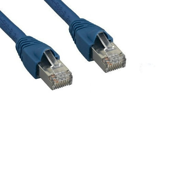 Kentek 10 Feet FT CAT6A STP Patch Cable 24 AWG 600 MHz 10G 10Gbps Category 6a Shielded Twisted Pair Snagless Molded Boot Ethernet RJ45 Network Internet Cord Blue