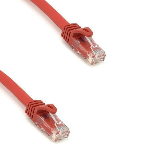 Kentek 10 Feet FT CAT6A UTP Patch Cable 24 AWG 600 MHz 10G 10Gbps Category 6a Unshielded Twisted Pair Snagless Molded Boot Ethernet RJ45 Network Internet Cord Red