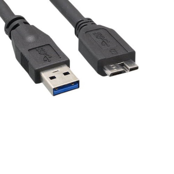 Kentek 10 Feet FT SpuerSpeed USB 3.0 Type A Male to Micro B Male M/M Cable 28 AWG 5.0 Gbps Data Transfer Sync Charge Cord Black For Cell Smart Phone HDD Printer Modem Camera