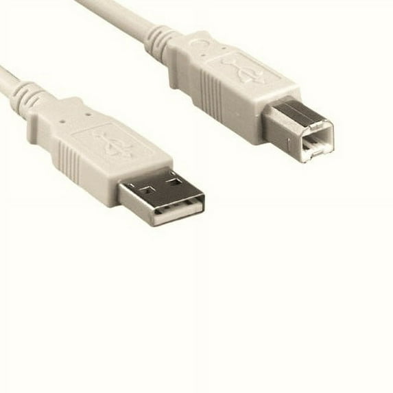 Kentek 10 Feet FT USB 2.0 Type A to B Cable 28 AWG Male High Speed M/M Cord Data Transfer Sync Charge Power For HDD Scanner Printer Modem Camera Beige