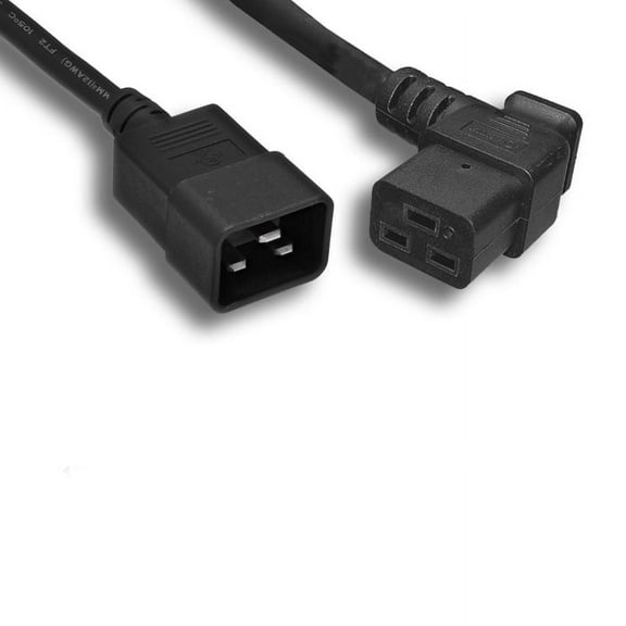Kentek 10 Feet Ft 12 AWG Power Cable Cord Right Angled C19 to C20 20A/250V SJT Data Center Black