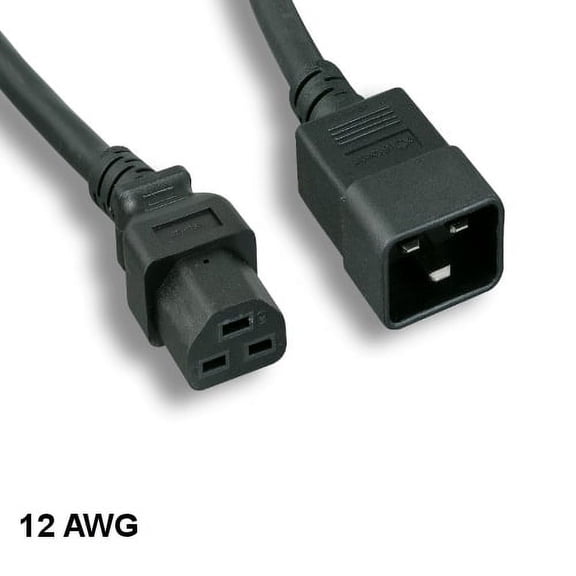 Kentek 10 Feet Ft IEC320 C20 to C21 AC Power Cable 12 AWG 20A/250V SJT Network/PDU/UPS