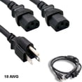 thumbnail image 1 of Kentek 10 Feet Ft Power Extension Y-Splitter Cable 5-15P to 2X C13 18AWG 10A 125V SJT, 1 of 1