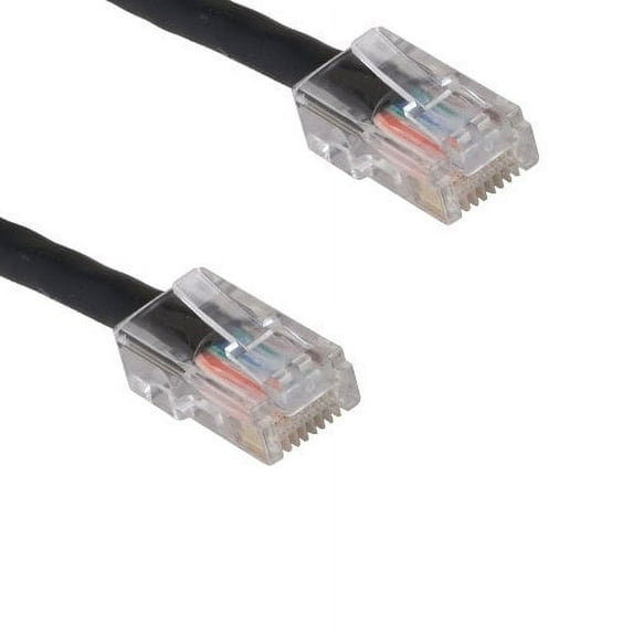 Kentek 100 Feet FT CAT6 UTP Assembled Type Patch Cable 24 AWG 550 MHz Category 6 Unshielded Twisted Pair Assembly Enchanced Ethernet RJ45 Network Internet Cord Black