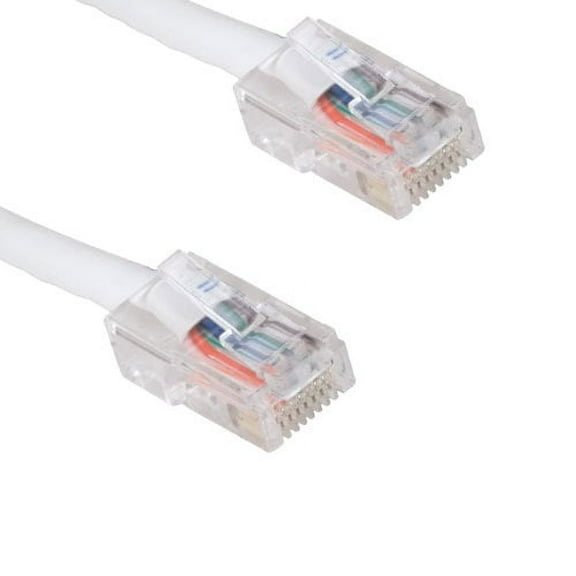 Kentek 100 Feet FT CAT6 UTP Assembled Type Patch Cable 24 AWG 550 MHz Category 6 Unshielded Twisted Pair Assembly Enchanced Ethernet RJ45 Network Internet Cord White