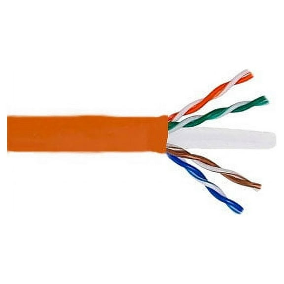 Kentek 1000 Feet FT CAT6 UTP Stranded Bulk Cable 24 AWG 550 MHz Category 6 Unshielded Twisted Pair PVC Jacket Ethernet RJ45 Network Internet Cord Orange